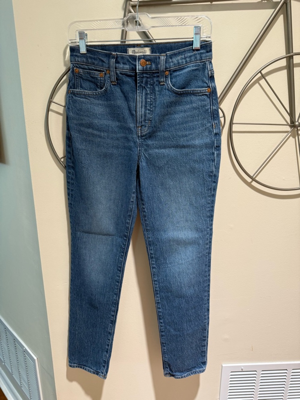 Madewell High-Rise Slim Straight Women’s Jeans Medium Blue Wash Size 26 Cotton
